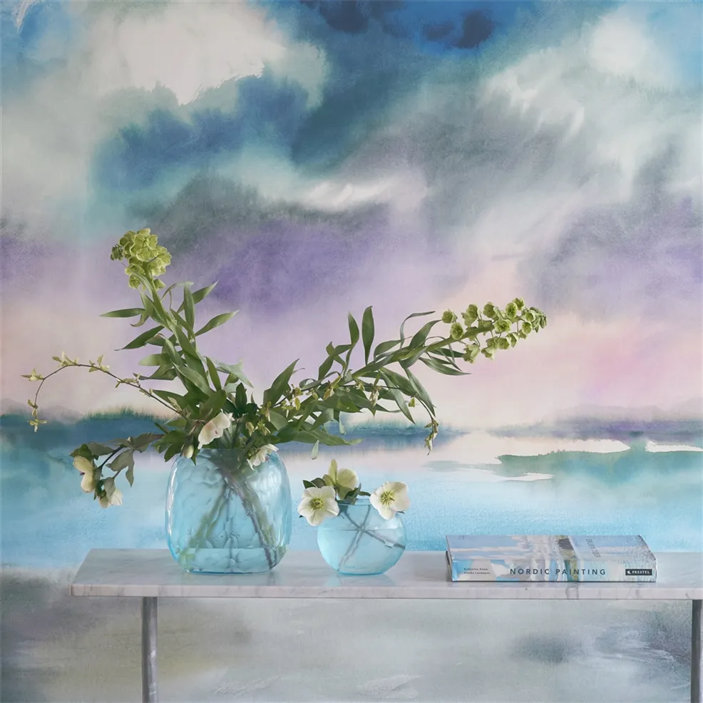Paysage Marin Sky Grasscloth Panel 1 Sky | Designers Guild Europe