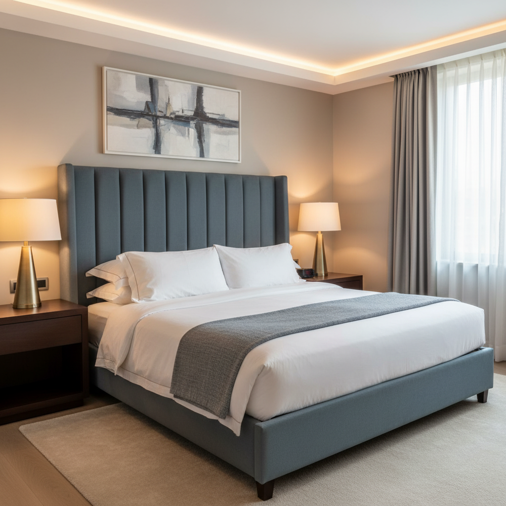 Aragon - Deepwater Performance Vinyl Upholstered Headboard | Architectural Fabrics