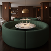 Smooth Solid Color Deep Forest Upholstered Banquette | Architectural Fabrics