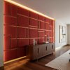 Ultrasuede  Tomato Red Upholstered Wall Panel | Ultrasuede Upholstery