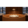 Woven Linen Weave Burnt Sienna Upholstered Banquette | Architectural Fabrics