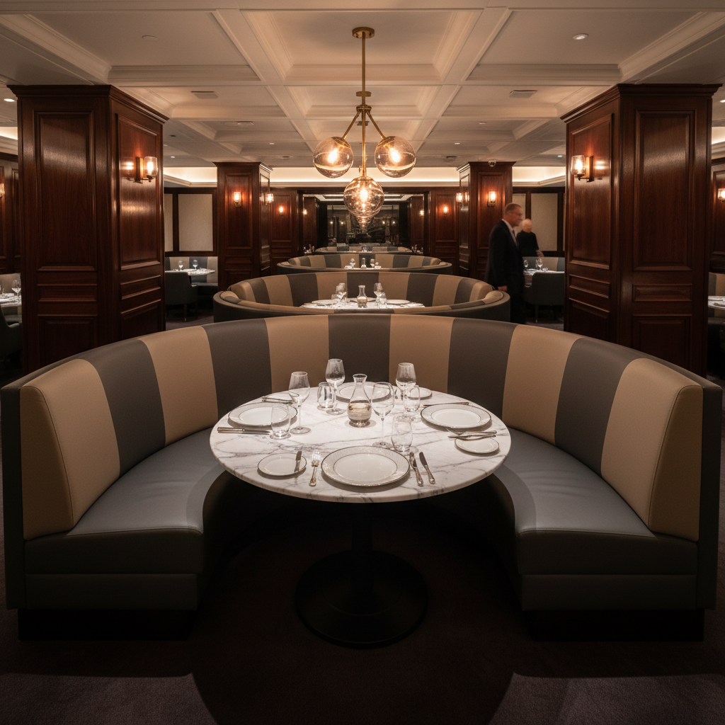Rocky Mount Neutra Upholstered Banquette | Architectural Fabrics