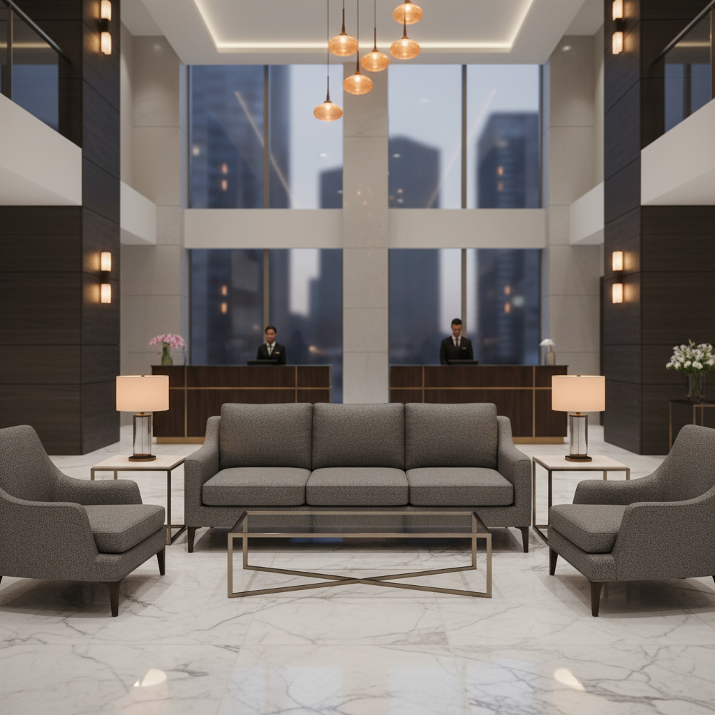 Quintana Bay - Graphite Upholstered Sofa | Architectural Fabrics