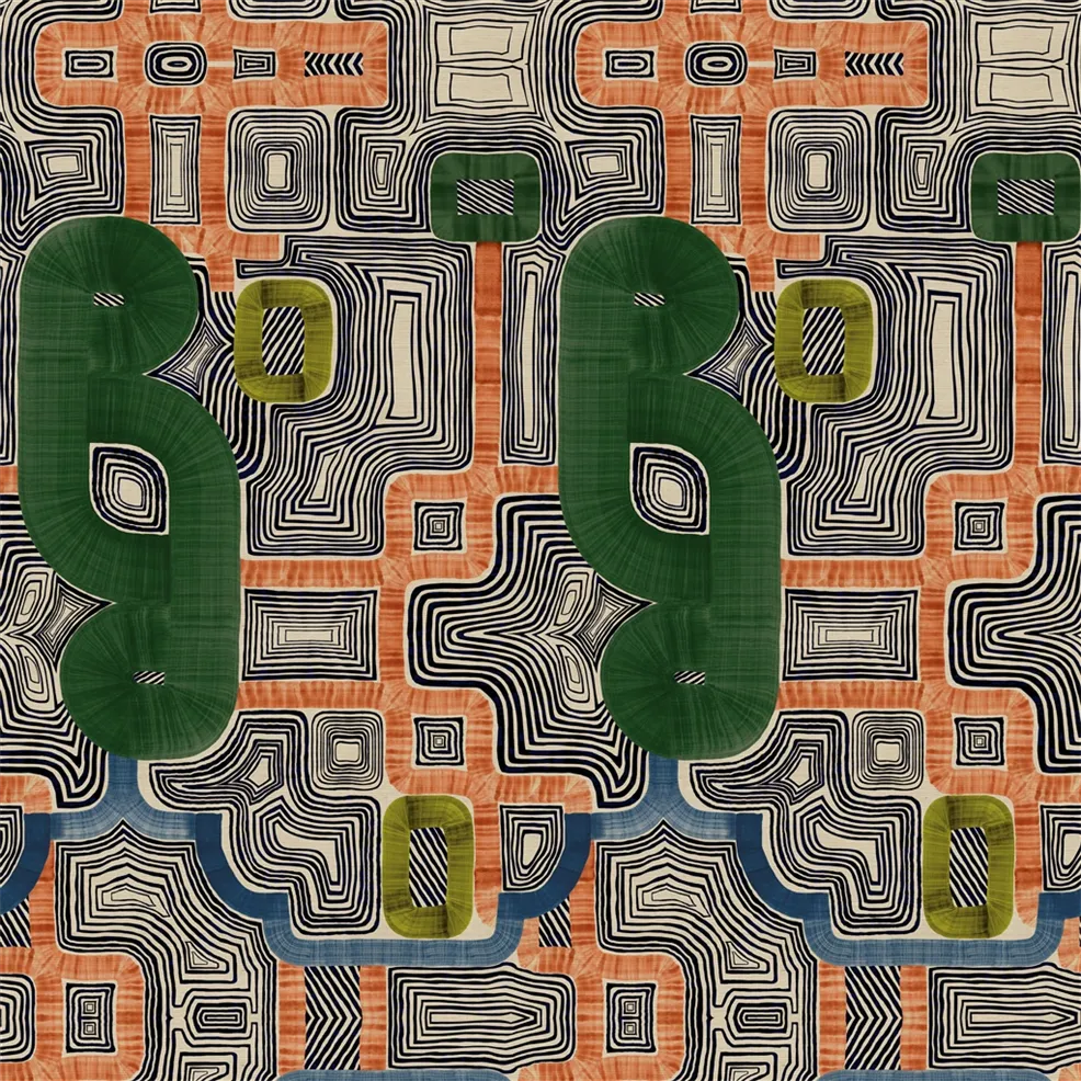 En Allant Aux Baux Swirls Grasscloth Panel   Wallpaper | Christian Lacroix Europe