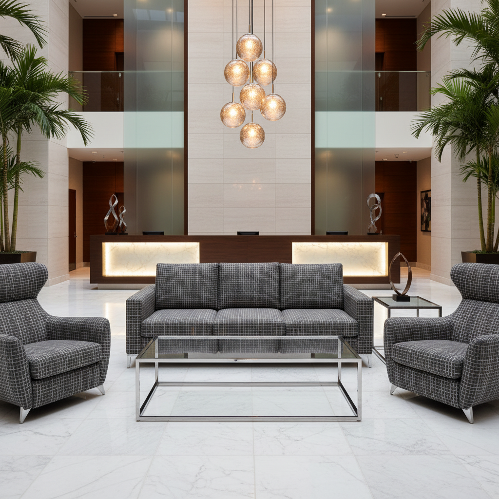 Stingray City - Granite Upholstered Sofa | Architectural Fabrics