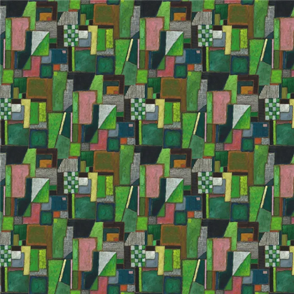 Raku Contemporary Patchwork Emerald | Designers Guild Europe