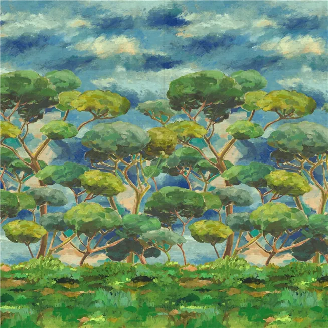 Matsu Grasscloth Cobalt Wallpaper | Designers Guild Europe