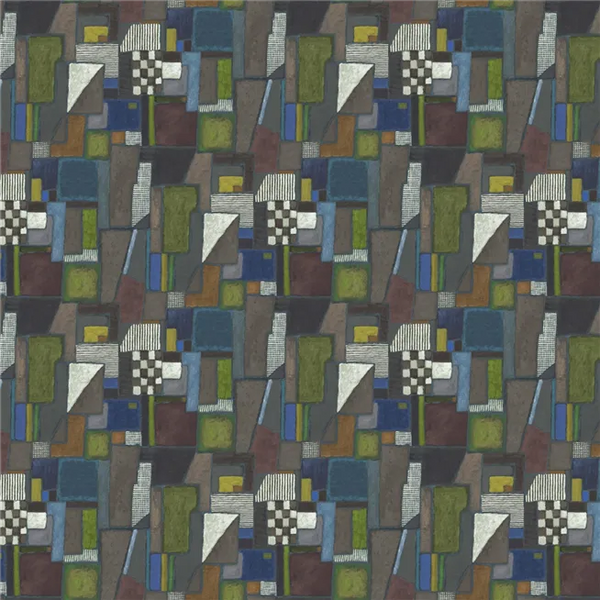 Raku Contemporary Patchwork Chocolate Wallpaper | Designers Guild Europe