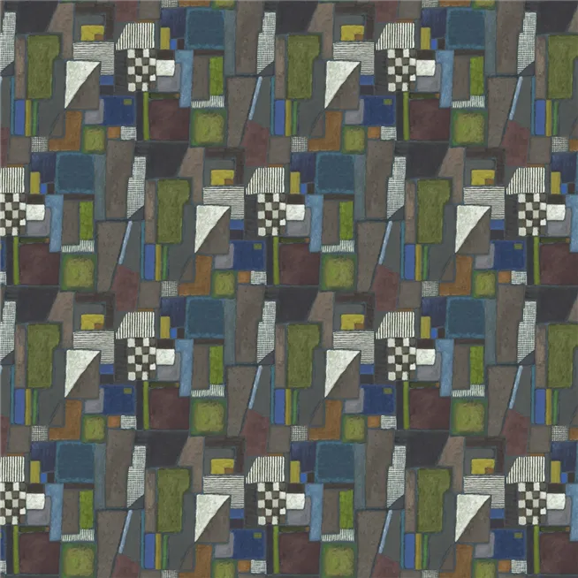Raku Contemporary Patchwork Chocolate Wallpaper | Designers Guild Europe
