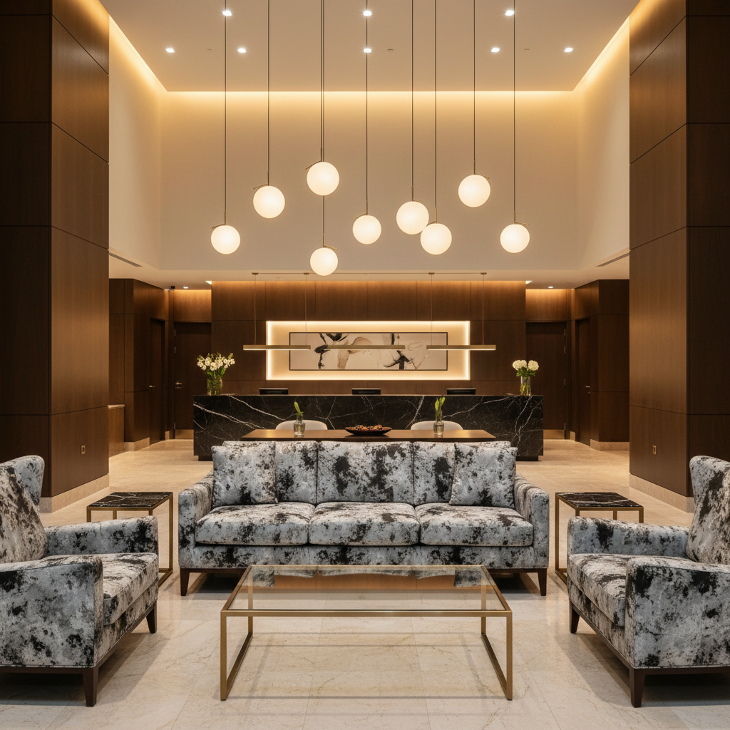 Distressed Cloud Texture Granite Stone Upholstered Sofa | Architectural Fabrics