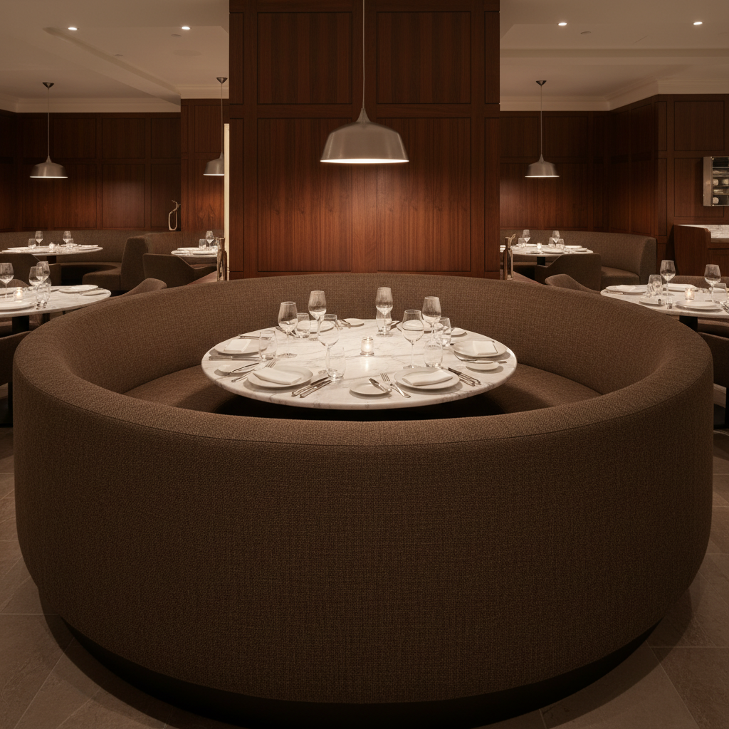 Woven Textile Texture Dark Chocolate Upholstered Banquette | Architectural Fabrics