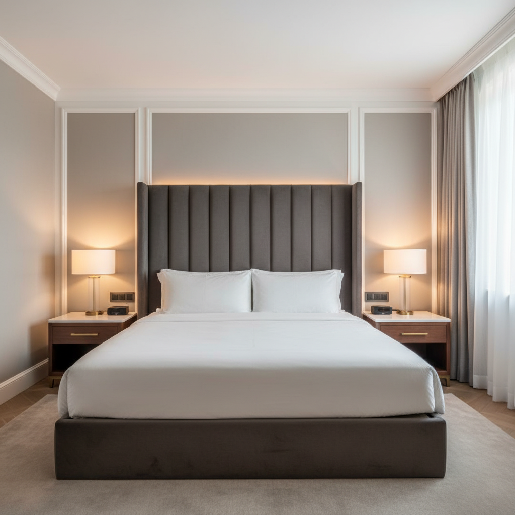 Maya Riviera - Truffle Upholstered Headboard | Architectural Fabrics