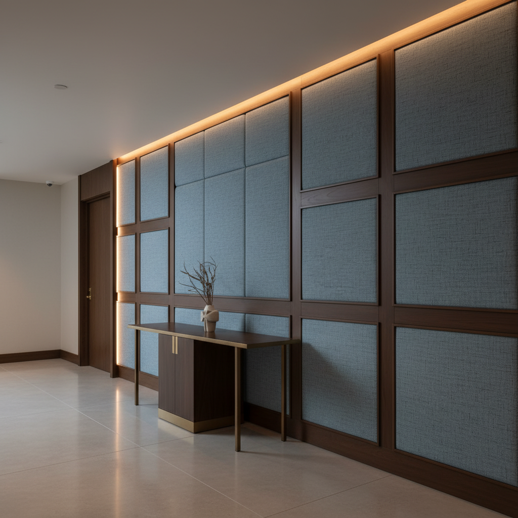 Rattan Bay - Sage Upholstered Wall Panel | Architectural Fabrics