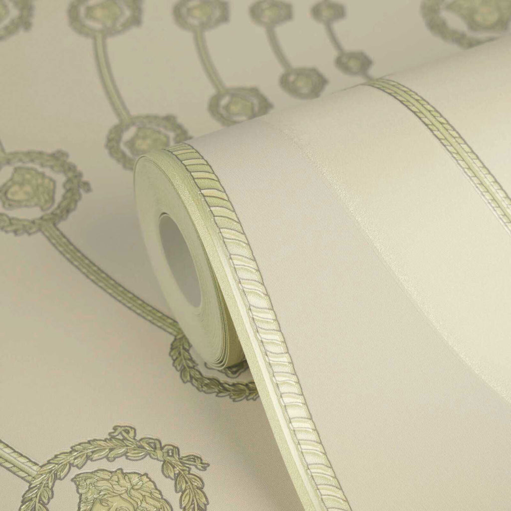 I Love Baroque Green Cream Versace Home Wallcovering
