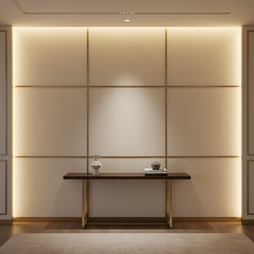 Algiers - Ivory Parchment Performance Vinyl Upholstered Wall Panel | Architectural Fabrics