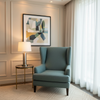 Fine Pebble Grain Dusty Teal Upholstered Chair | Architectural Fabrics