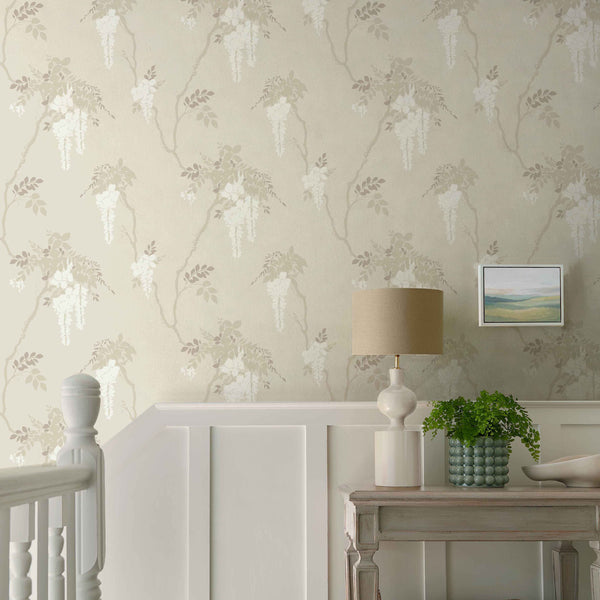 Leonora - Ivory Neutral Wallcovering | 1838 Wallcoverings