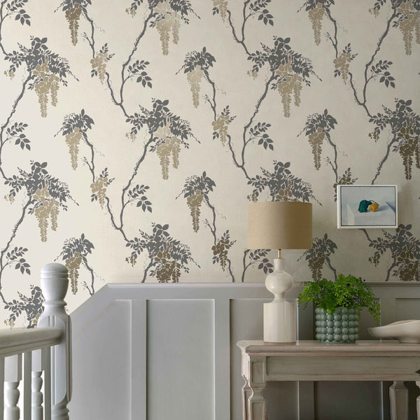 Leonora Gold and - Black Wallcovering | 1838 Wallcoverings