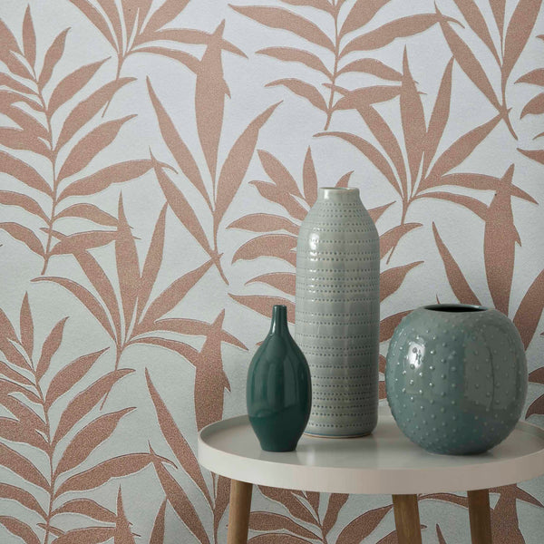 Verdi Coral - Copper Wallcovering | 1838 Wallcoverings