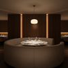 Smooth Matte Finish Soft Taupe Upholstered Banquette | Architectural Fabrics