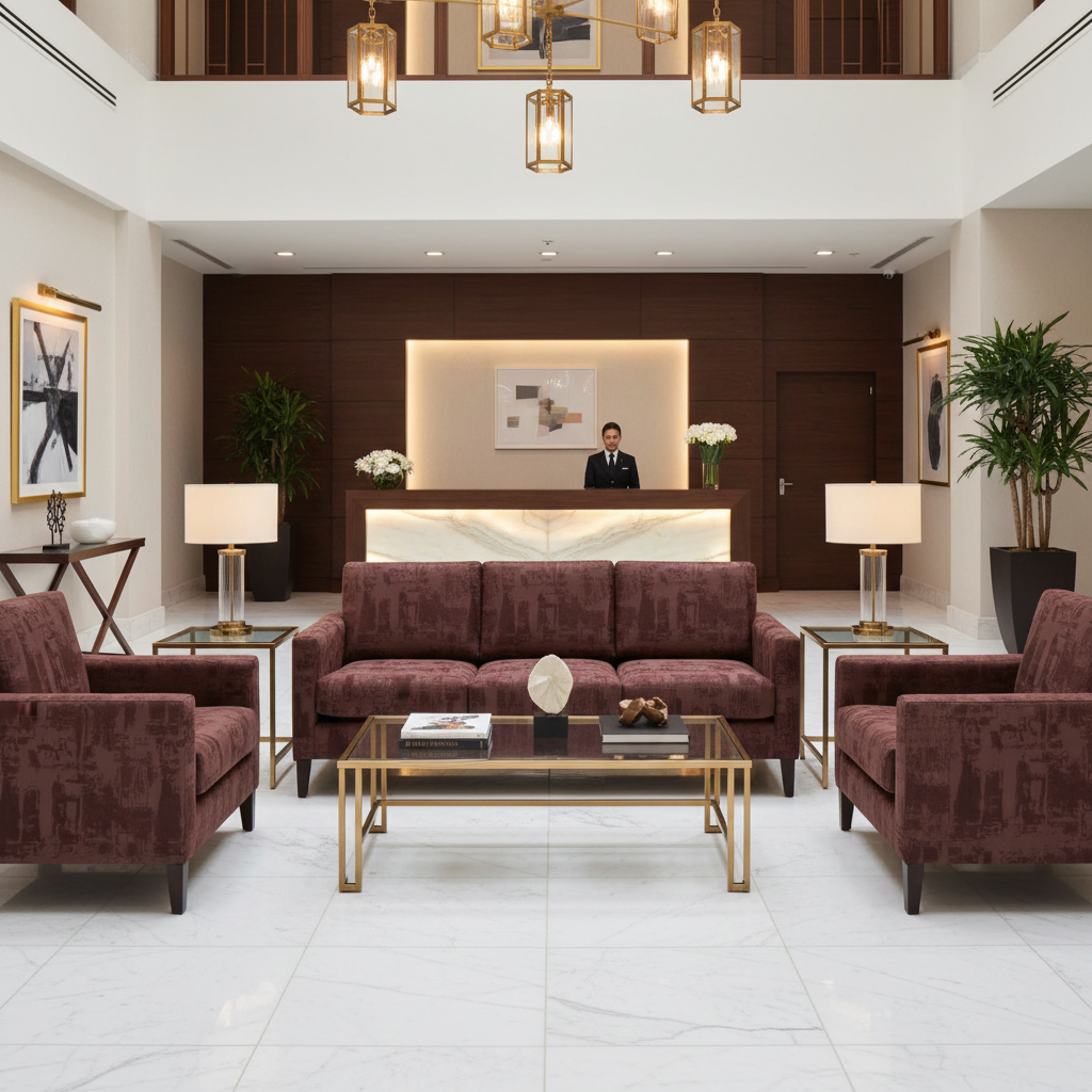 Turf Bay - Wine Upholstered Sofa | Architectural Fabrics