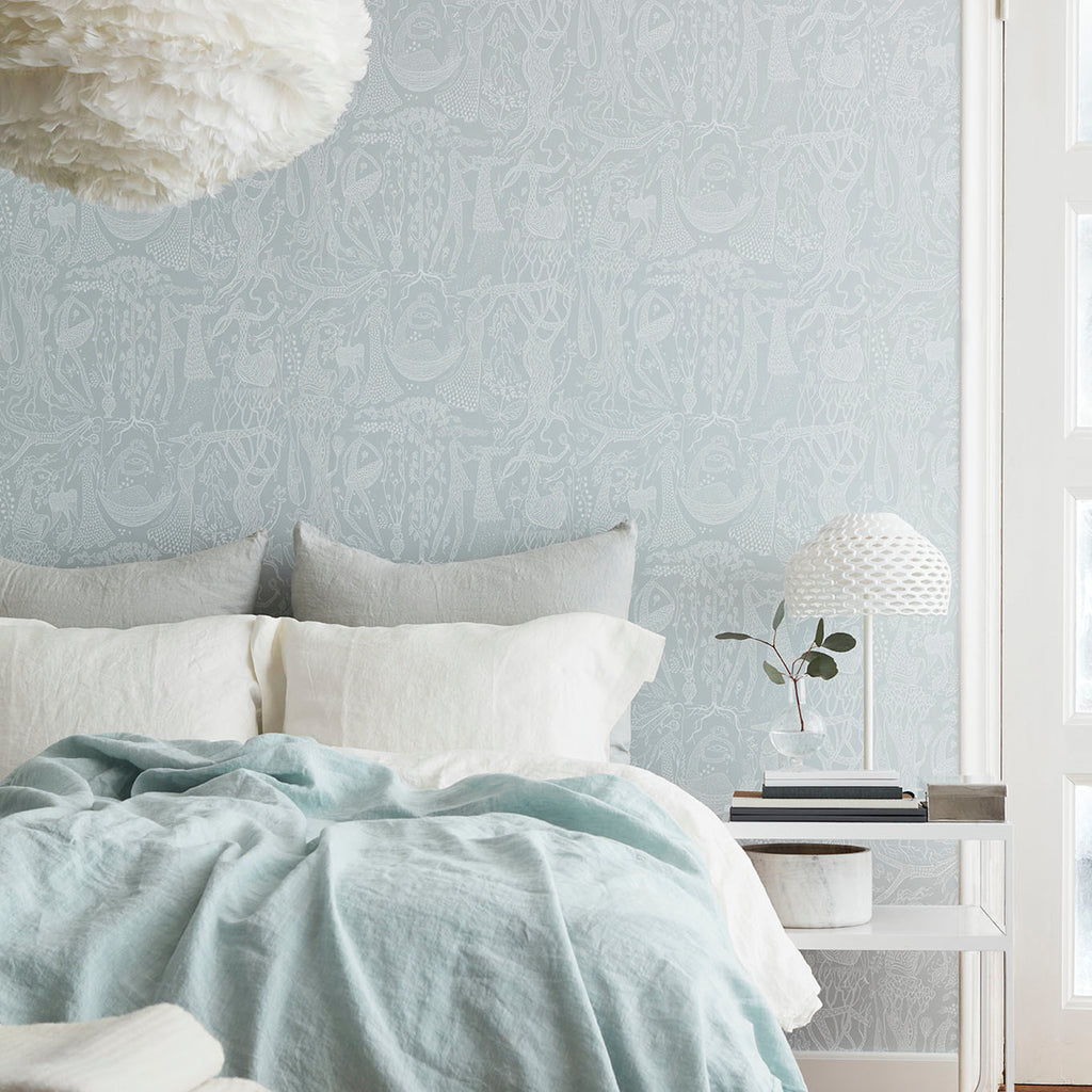 Poème D'amour Mineral Room Setting | Schumacher Wallpaper