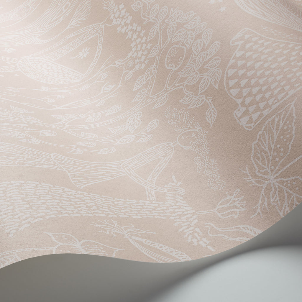 Poème D'amour Blush Room Setting | Schumacher Wallpaper