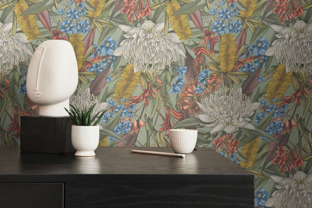 Drawn Into Nature Green Wallcovering | AS Creation