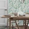 Bladranker Leaf Room Setting | Schumacher Wallpaper