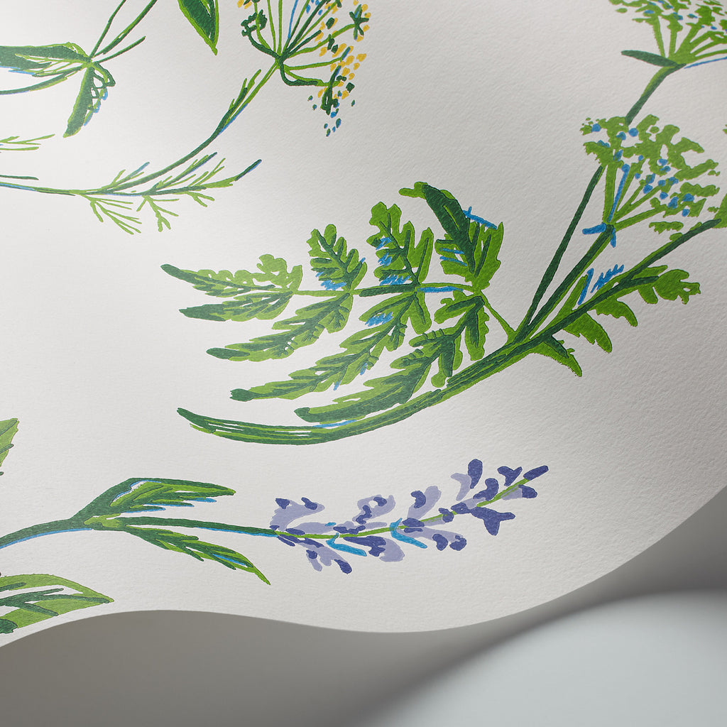 Köksväxter Leaf Room Setting | Schumacher Wallpaper
