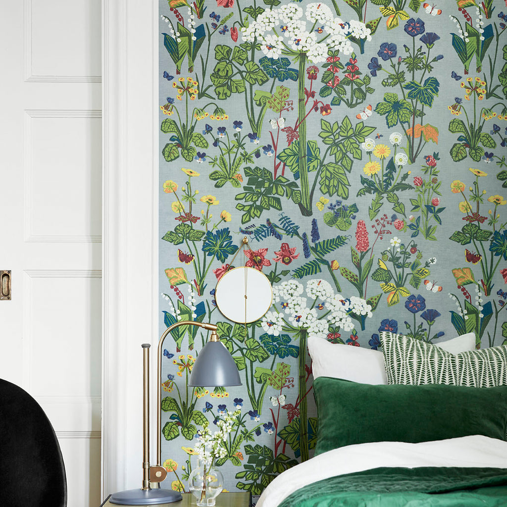 Aurora Mural Multi Room Setting | Schumacher Wallpaper