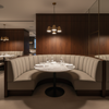 Maho Bay - Greige Upholstered Banquette | Architectural Fabrics
