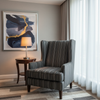 Sandy Point Stripe - Otter Upholstered Chair | Architectural Fabrics