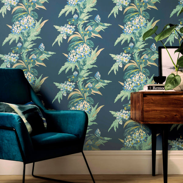 Aurora Lagoon - Blue Wallcovering | 1838 Wallcoverings
