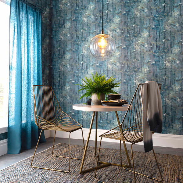 Glade Lagoon - Blue Wallcovering | 1838 Wallcoverings