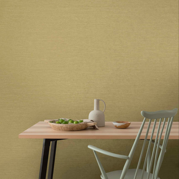 Raffia - Mustard Yellow Wallcovering | 1838 Wallcoverings