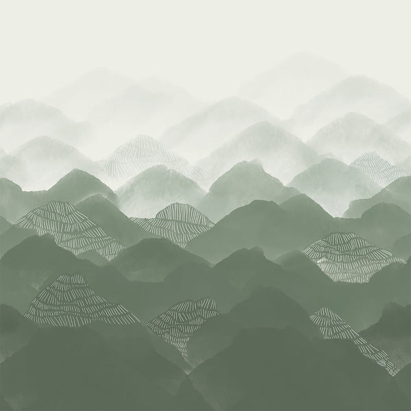 Kōri 18284-HTM Green & Cream | Hohenberger Wallcovering