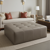 Alamo - Earthen Taupe Performance Vinyl Upholstered Ottoman | Architectural Fabrics