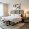 Fine Woven Texture Soft Taupe Upholstered Headboard | Architectural Fabrics