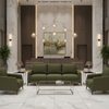 Subtle Velvet Texture Deep Forest Upholstered Sofa | Architectural Fabrics