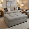 Tweed Bay - Stone Upholstered Ottoman | Architectural Fabrics