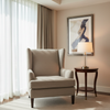 Fine Woven Texture Soft Taupe Upholstered Chair | Architectural Fabrics