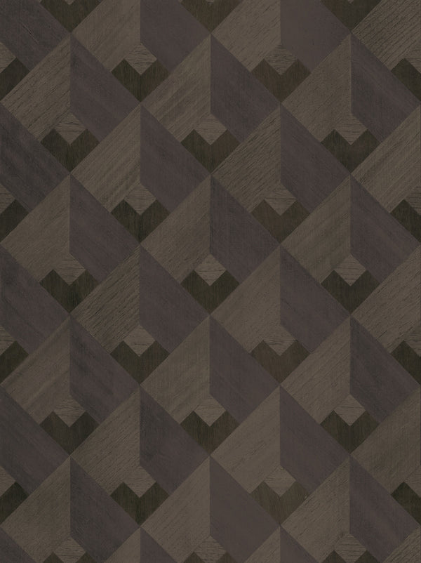 Northport-Charcoal Wood Veneer Wallcovering | Phillipe Romano