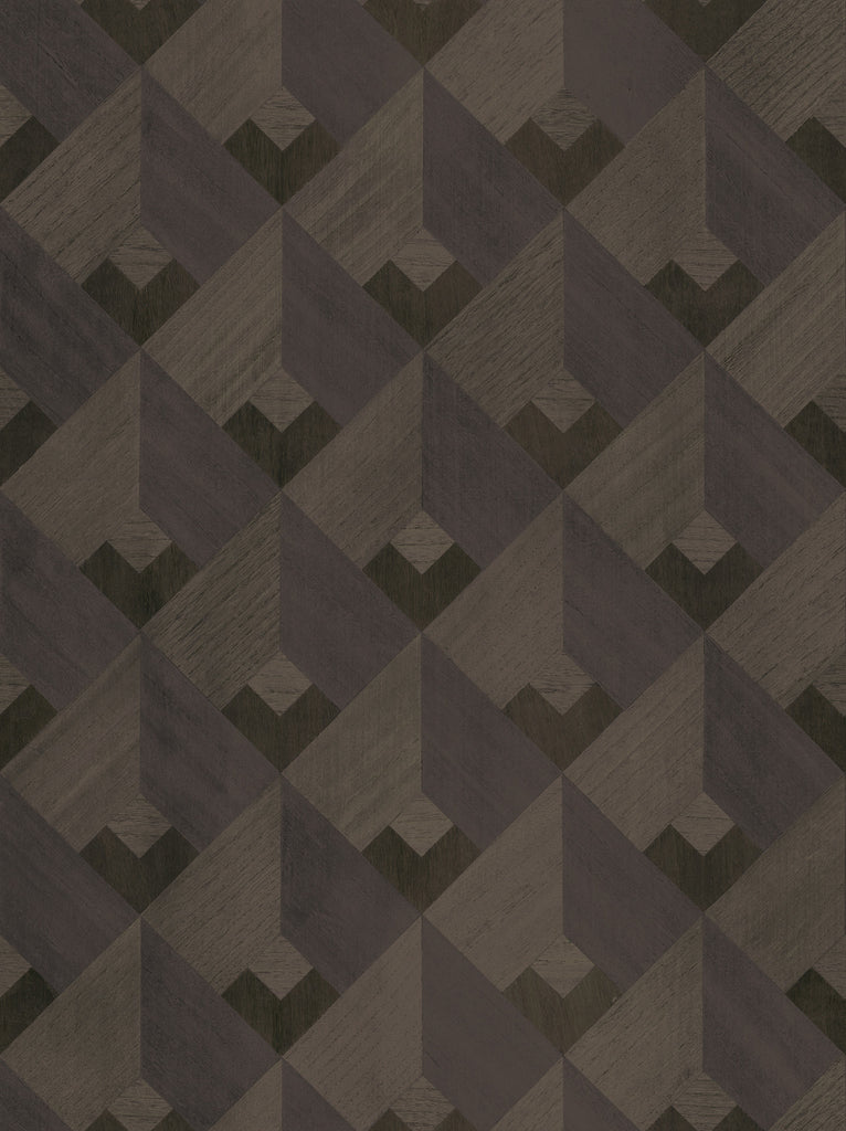 Northport-Charcoal Wood Veneer Wallcovering | Phillipe Romano — WOOD-500620