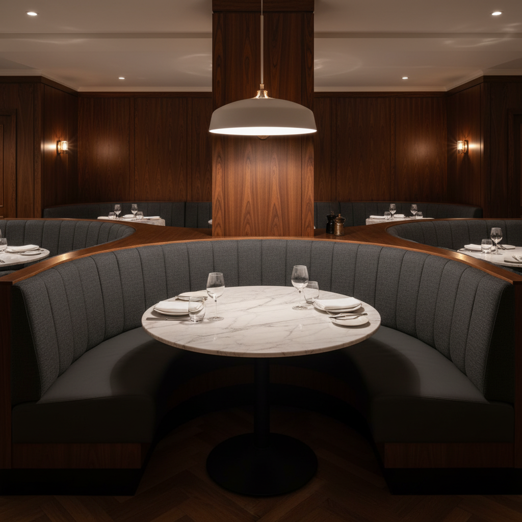 Snake Cay - Ebony Upholstered Banquette | Architectural Fabrics