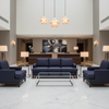 Subtle Linen Weave Deep Indigo Upholstered Sofa | Architectural Fabrics