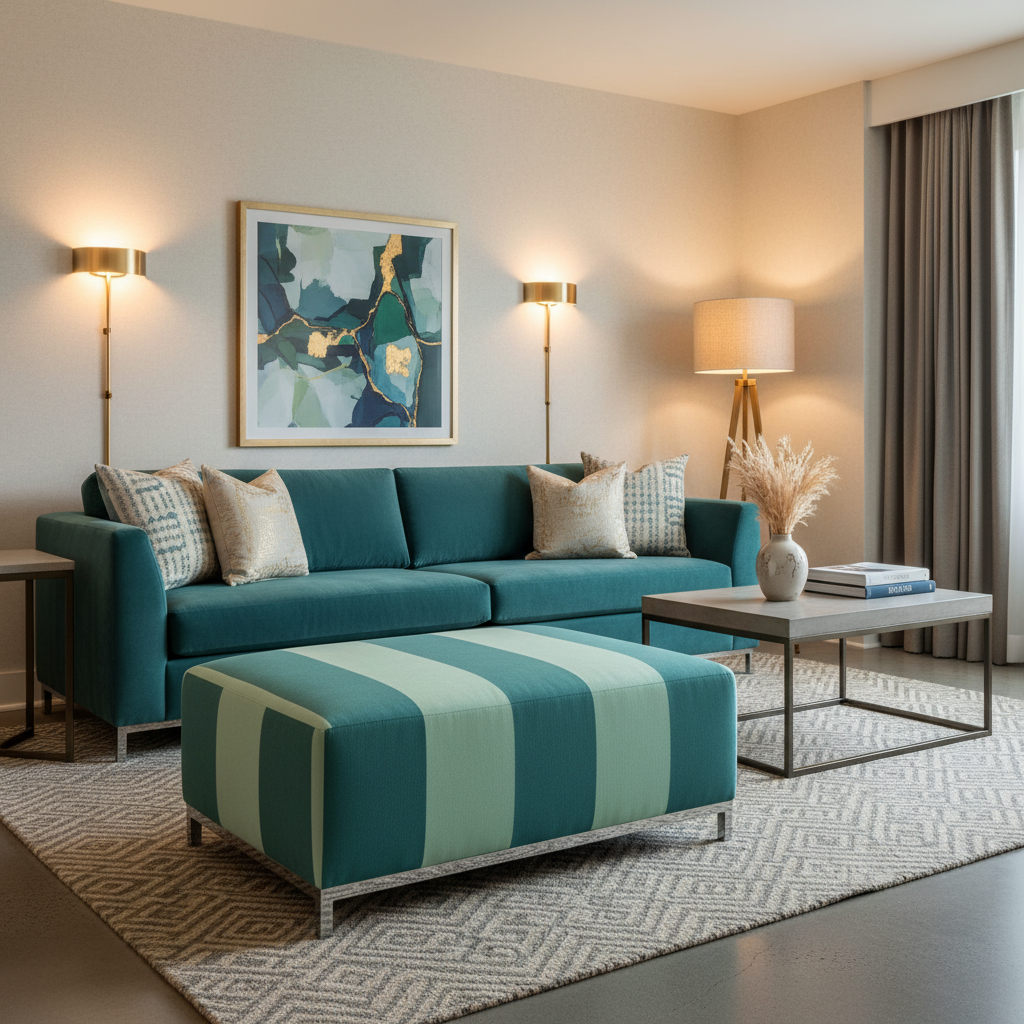 Front Royal Seascape Upholstered Ottoman | Architectural Fabrics