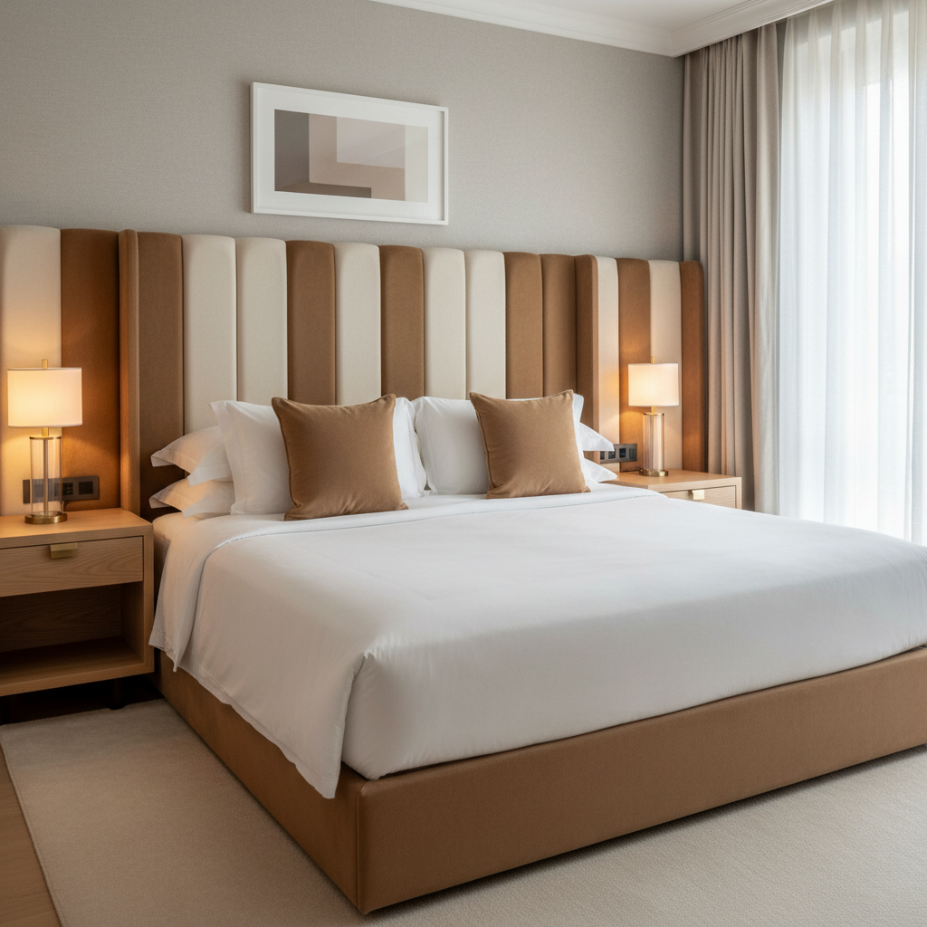 Ultrasuede Camel Upholstered Headboard | Ultrasuede Upholstery