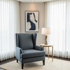 Woven Linen Texture Slate Blue Upholstered Chair | Architectural Fabrics