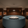 Kralendijk - Blue Moon Upholstered Banquette | Architectural Fabrics